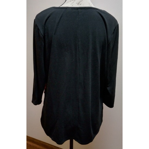 Rebecca Malone black metallic multicolor 3/4 sleeve pullover sweater Size XL - Picture 5 of 8